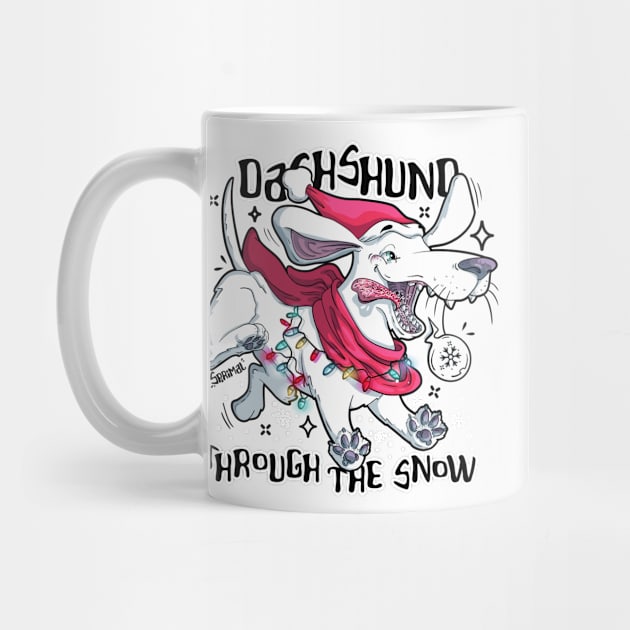 Dachshund through the snow Christmas pun by SPIRIMAL
